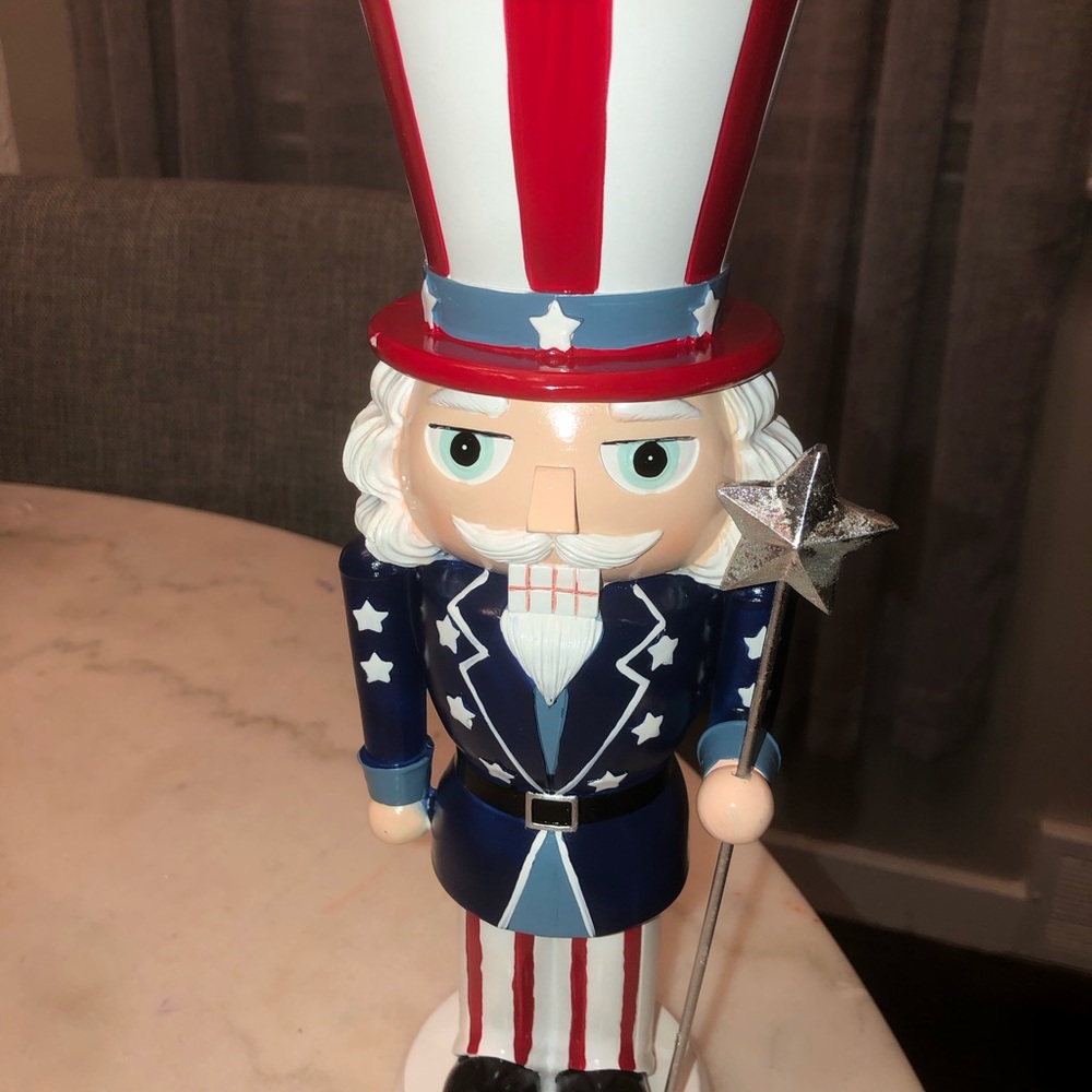🇺🇸 Patriotic  Uncle Sam Nutcracker Figurine - Red White Blue